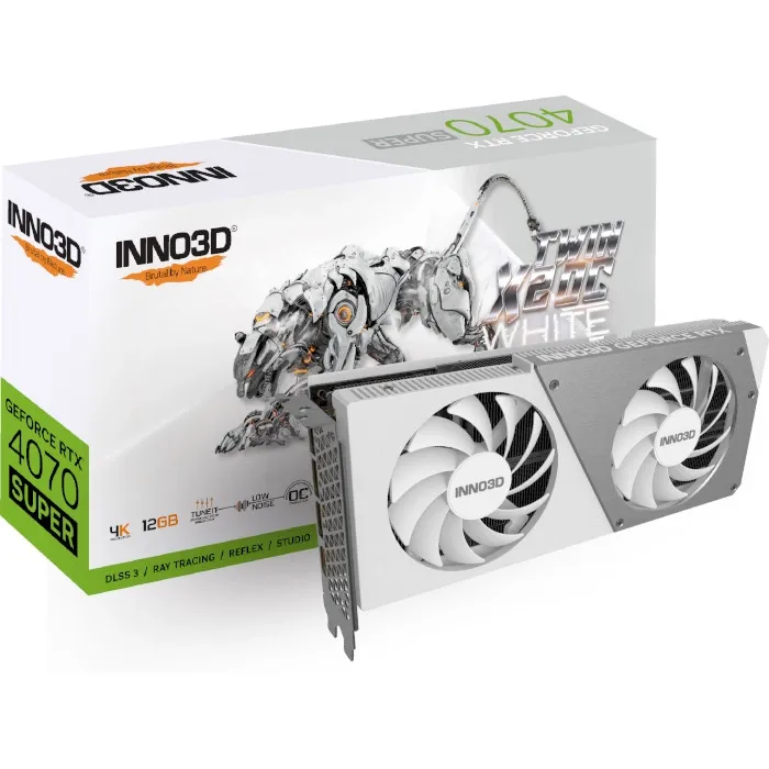Відеокарта Inno3D GeForce RTX4070 Super Inno3D TWIN X2 OC WHITE (N407S2-126XX-186162W)