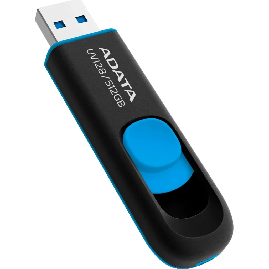 Флеш пам'ять USB ADATA 512GB AUV 128 Black/Blue (AUV128-512G-RBE)