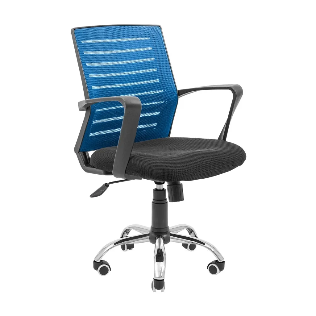 Офісне крісло Richman Флеш Ю Хром М-1 (Tilt) Сітка чорна + синя (ADD0003029)