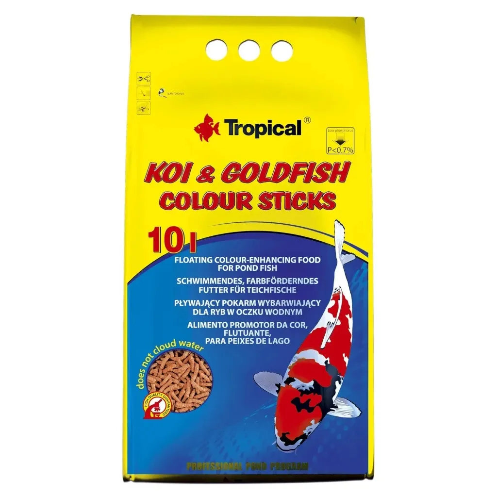Корм для рыб Tropical Koi & Goldfish Colour Sticks прудовых в палочках 10 л (5900469406564)