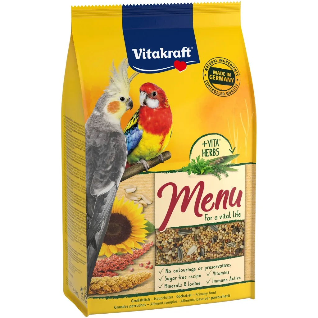 Корм для птахів Vitakraft Menu німф і великих папуг 1 кг (4008239210036)