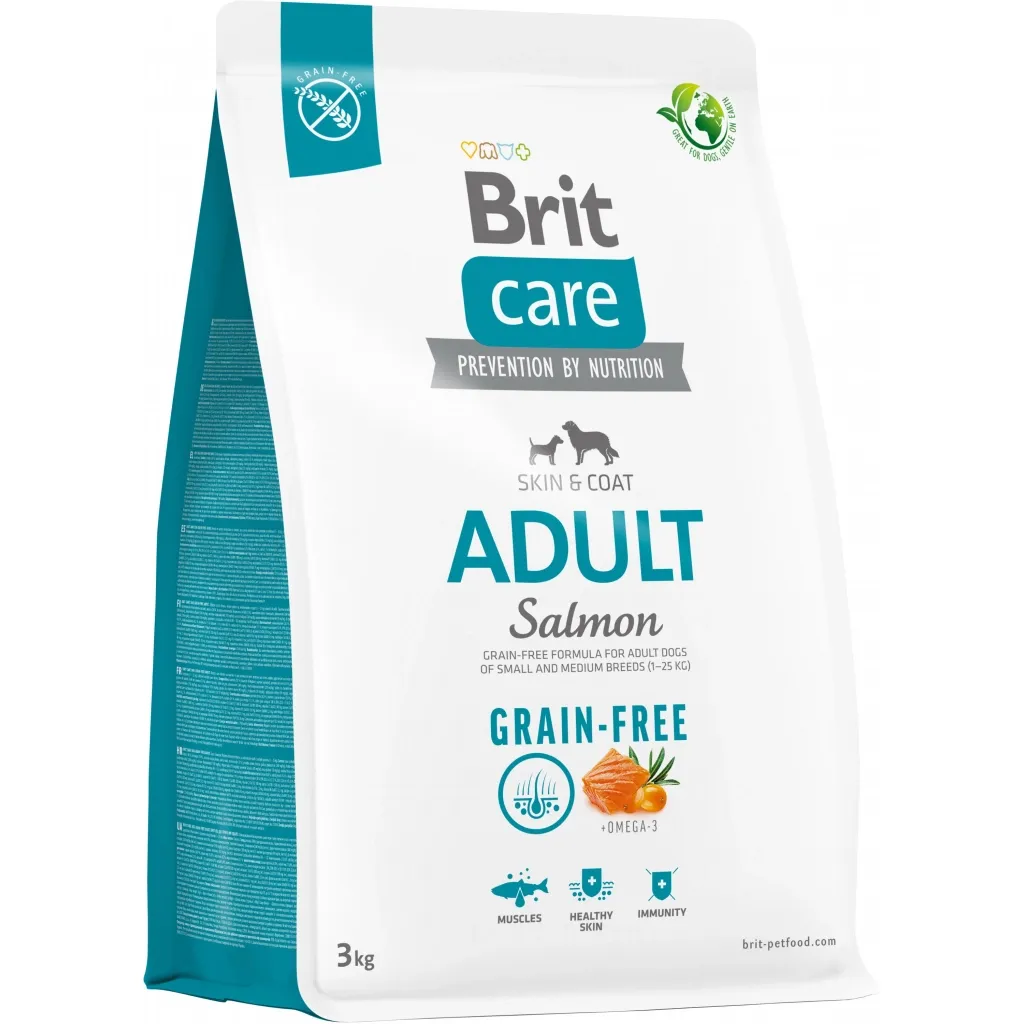 Сухий корм для собак Brit Care Dog Grain-free Adult малих і середніх порід з лососем 3 кг (8595602558841)