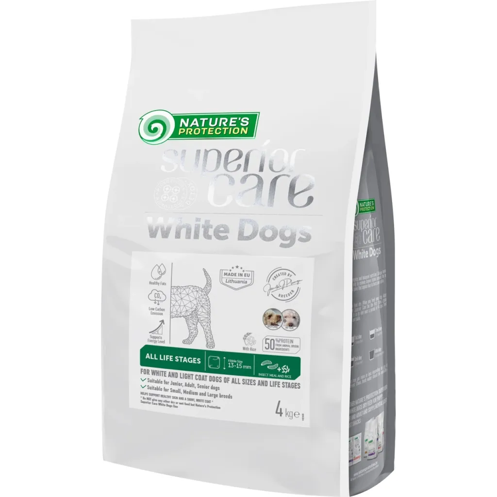 Сухий корм для собак Nature's Protection Superior Care White Dogs Insect All Sizes and Life Stages 4 кг (NPSC47598)