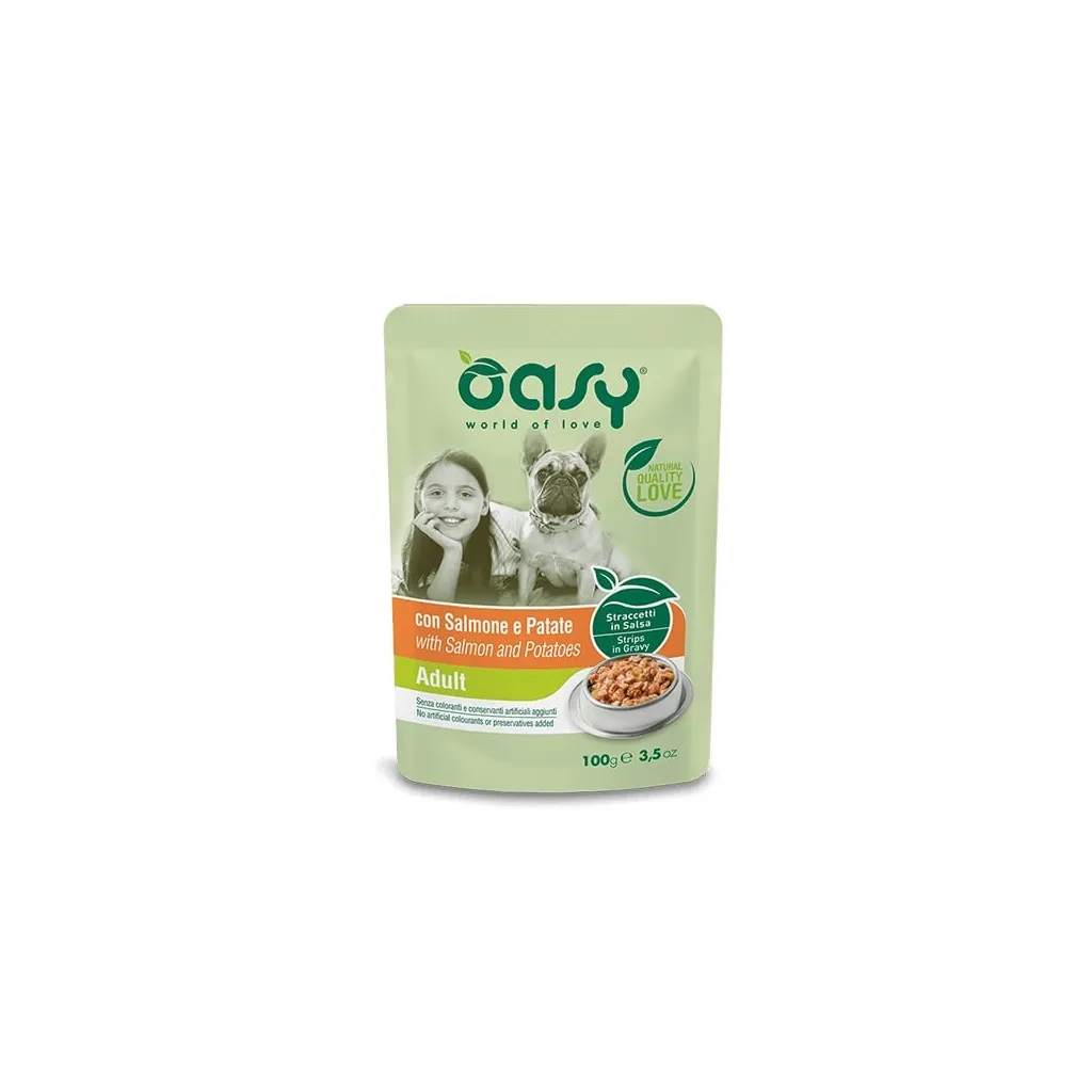 Вологий корм для собак OASY One Protein Formula Adult лосось та картопля 100 г (8054329510629)