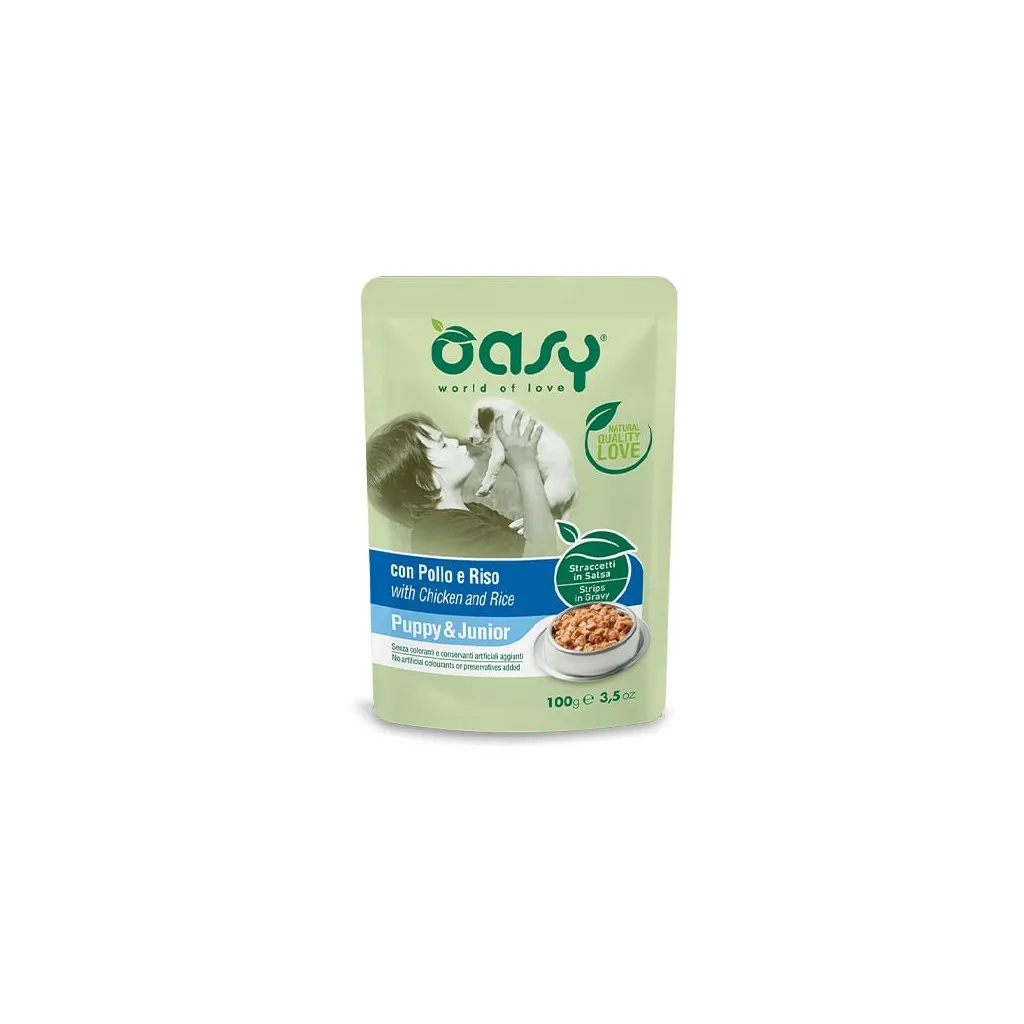 Вологий корм для собак OASY One Protein Formula Puppy курка та рис 100 г (8054329510643)