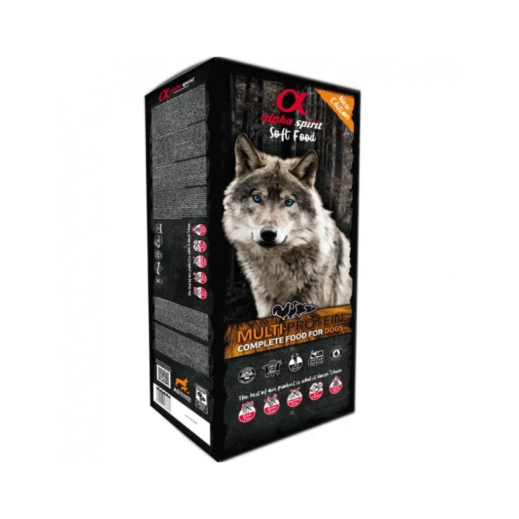 Напіввологий корм для собак Alpha Spirit Semi-moist MULTIPROTEIN BAG 1.5 кг (8436586310158)