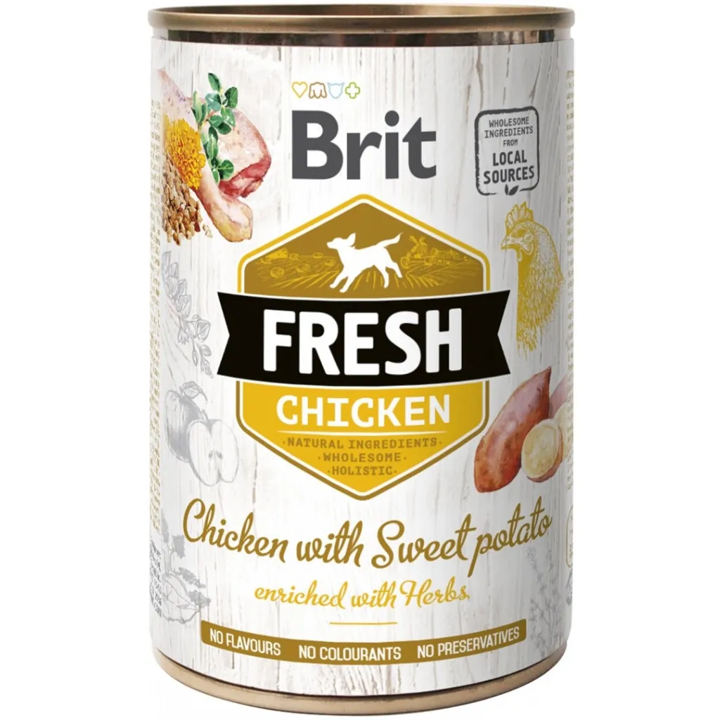 Консерва для собак Brit Fresh Chicken/Sweet Potato 400 г (з куркою та бататом) (8595602533893)