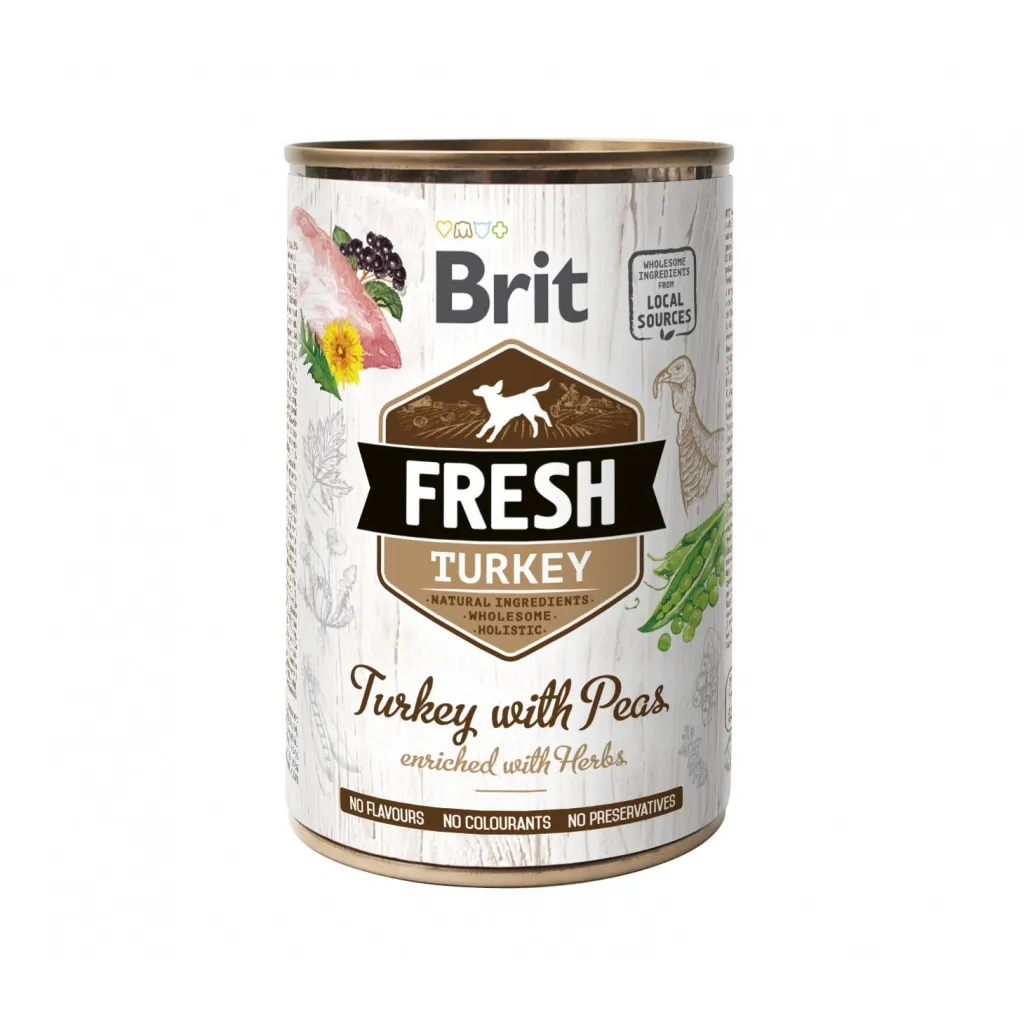 Консерва для собак Brit Fresh Turkey/Peas 400 г (з індичкою та горошком) (8595602533879)