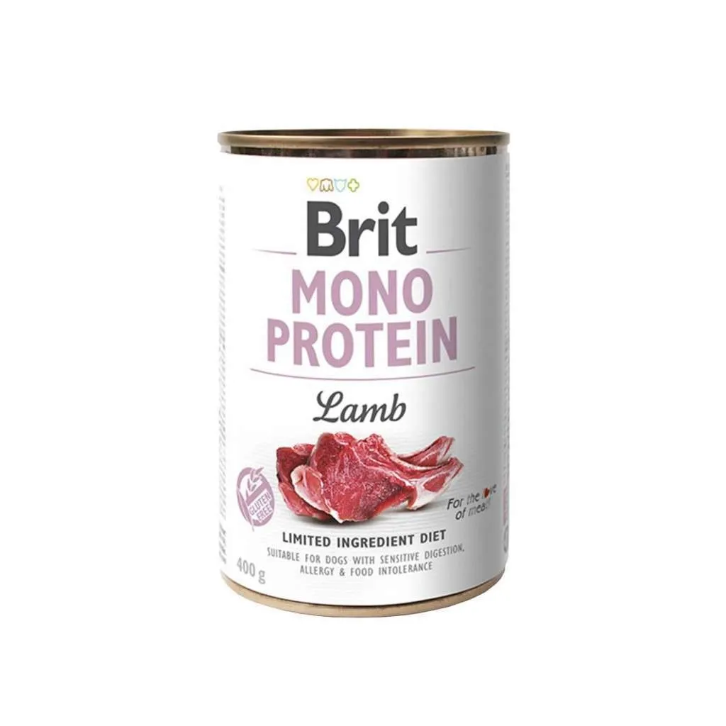 Консерва для собак Brit Mono Protein з ягням 400 г (8595602529773)