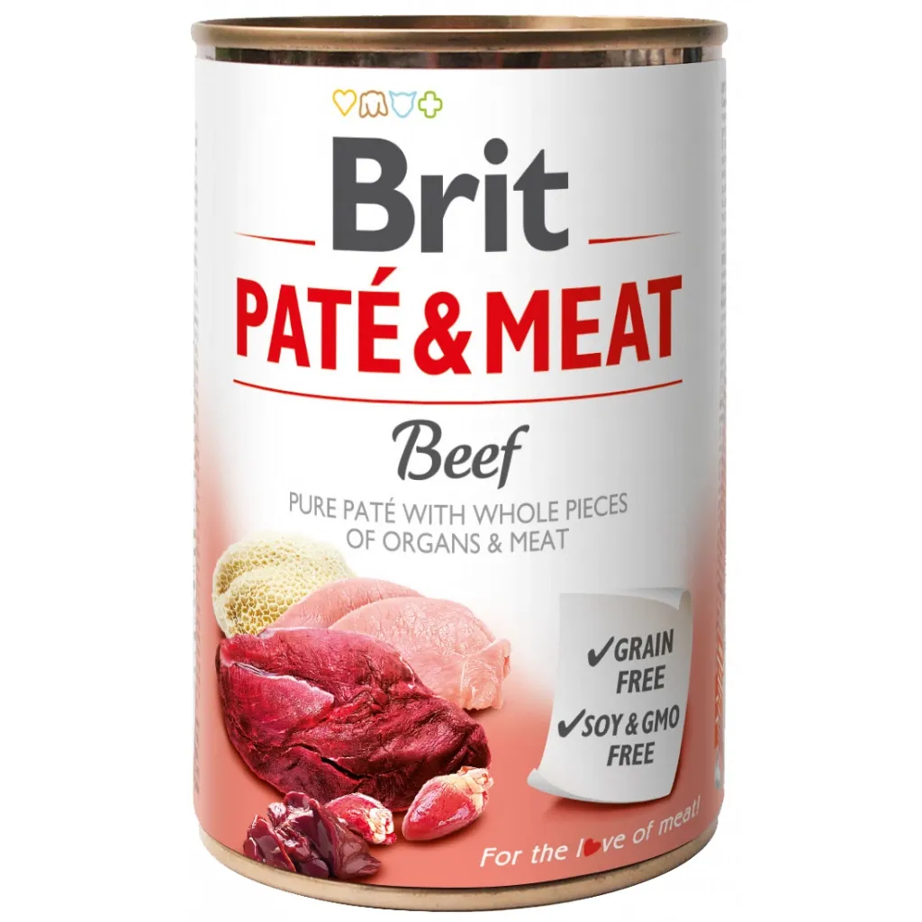 Консерва для собак Brit Pate and Meat зі смаком яловичини 400 г (8595602530274)