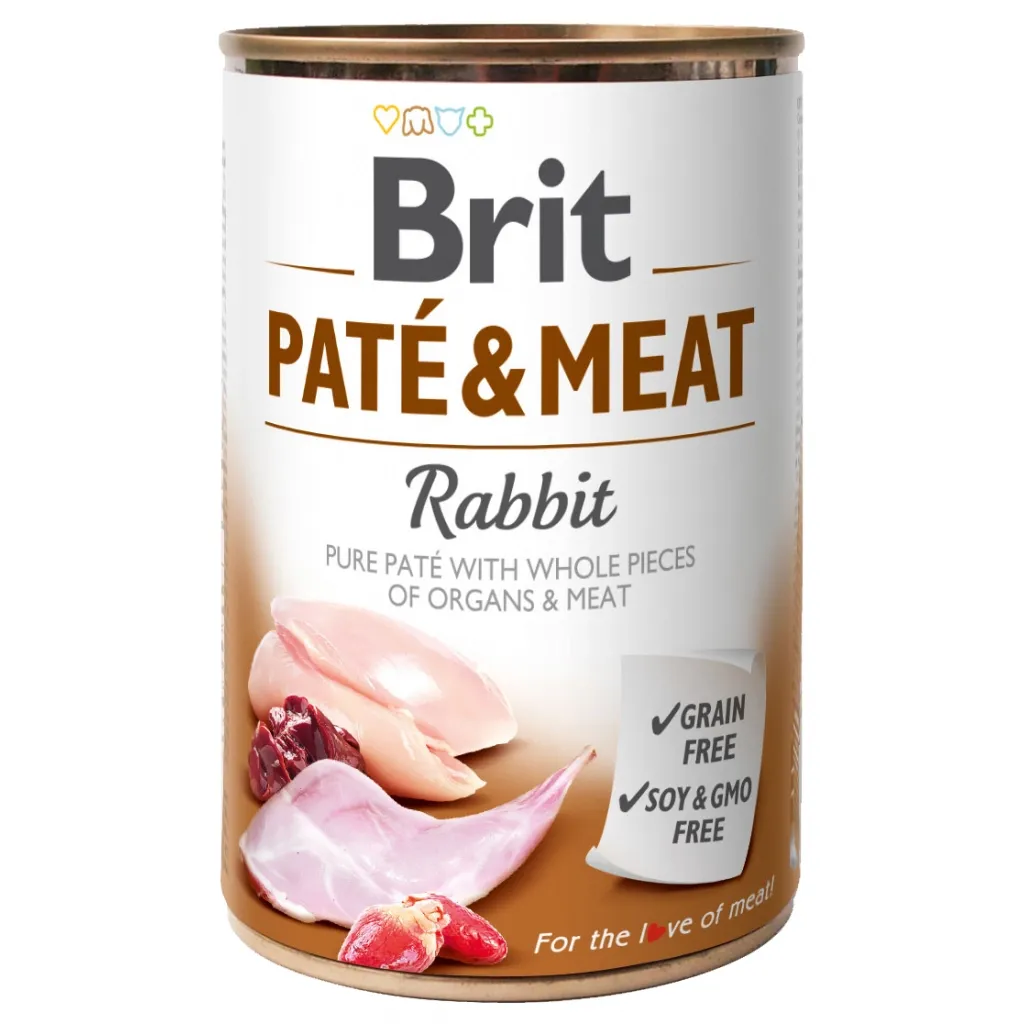 Консерва для собак Brit Pate and Meat зі смаком кролика 400 г (8595602530311)