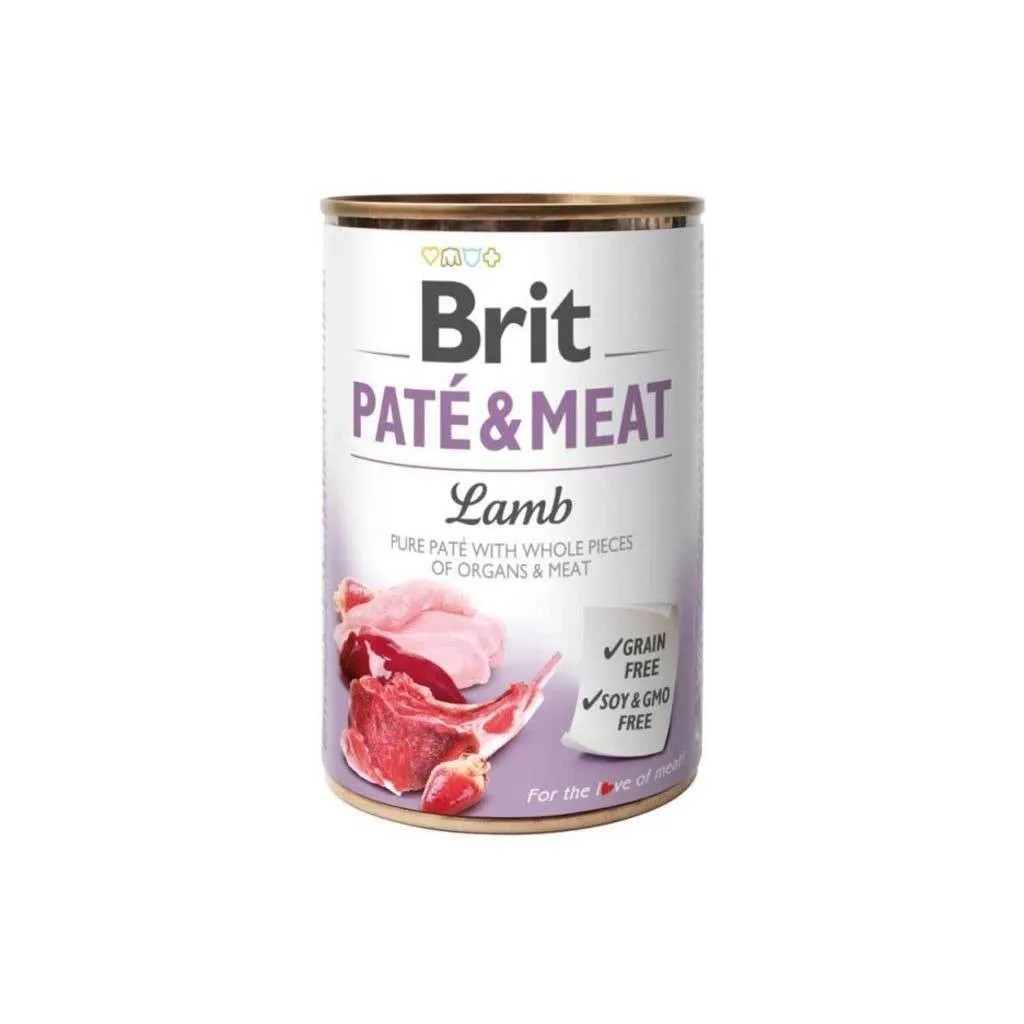 Консерва для собак Brit Pate and Meat зі смаком ягняти 400 г (8595602525195)