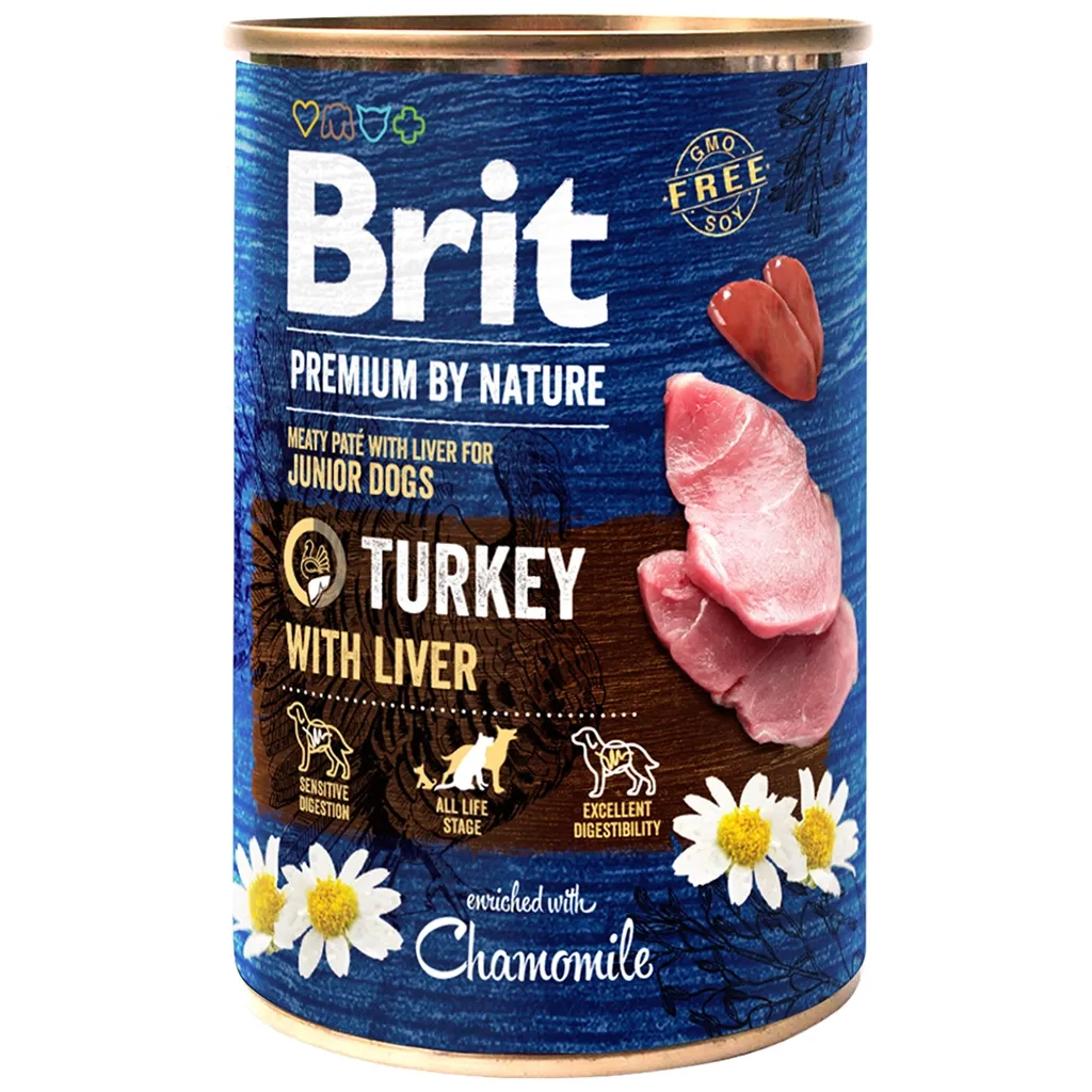  Brit Premium by Nature индейка с индюшиной печенью 400 г (8595602538553)