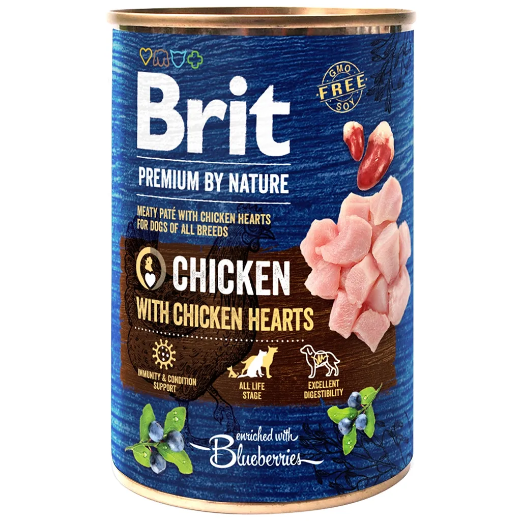  Brit Premium by Nature курица с куриным сердцем 400 г (8595602537952/8595602561780)