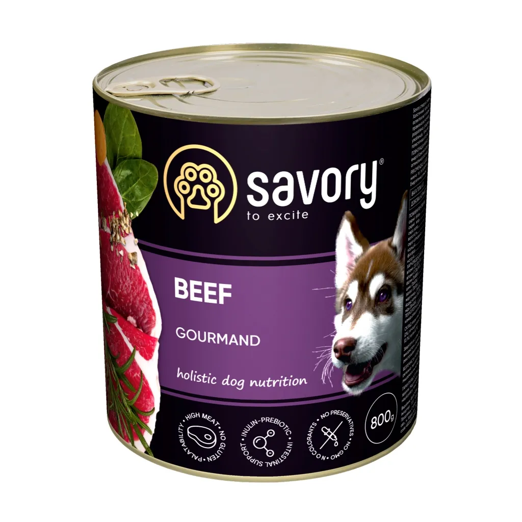 Консерва для собак Savory Dog Gourmand говядина 800 г (4820232630440)