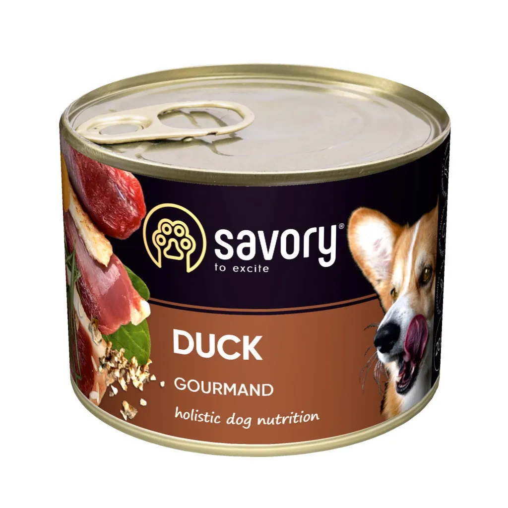 Консерва для собак Savory Dog Gourmand качка 200 г (4820232630464)