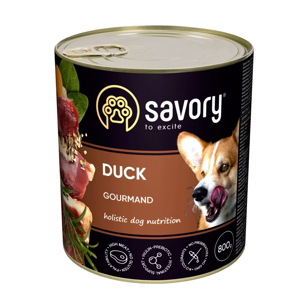 Консерва для собак Savory Dog Gourmand качка 800 г (4820232630488)