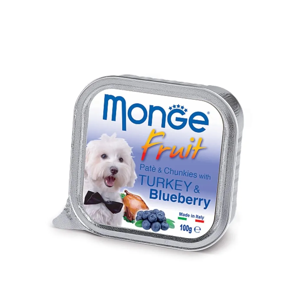  Monge DOG FRUIT индейка с черникой 100 г (8009470013208)