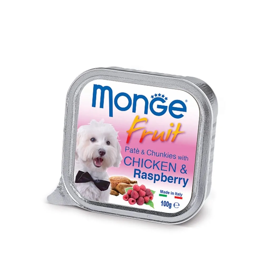 Консерва для собак Monge DOG FRUIT курка з малиною 100 г (8009470013215)