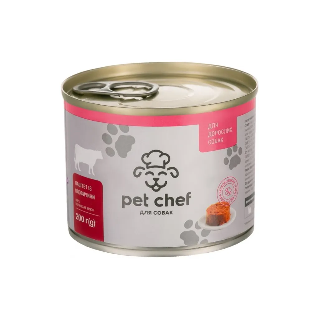 Консерва для собак Pet Chef паштет з яловичиною 200 г (4820255190136)