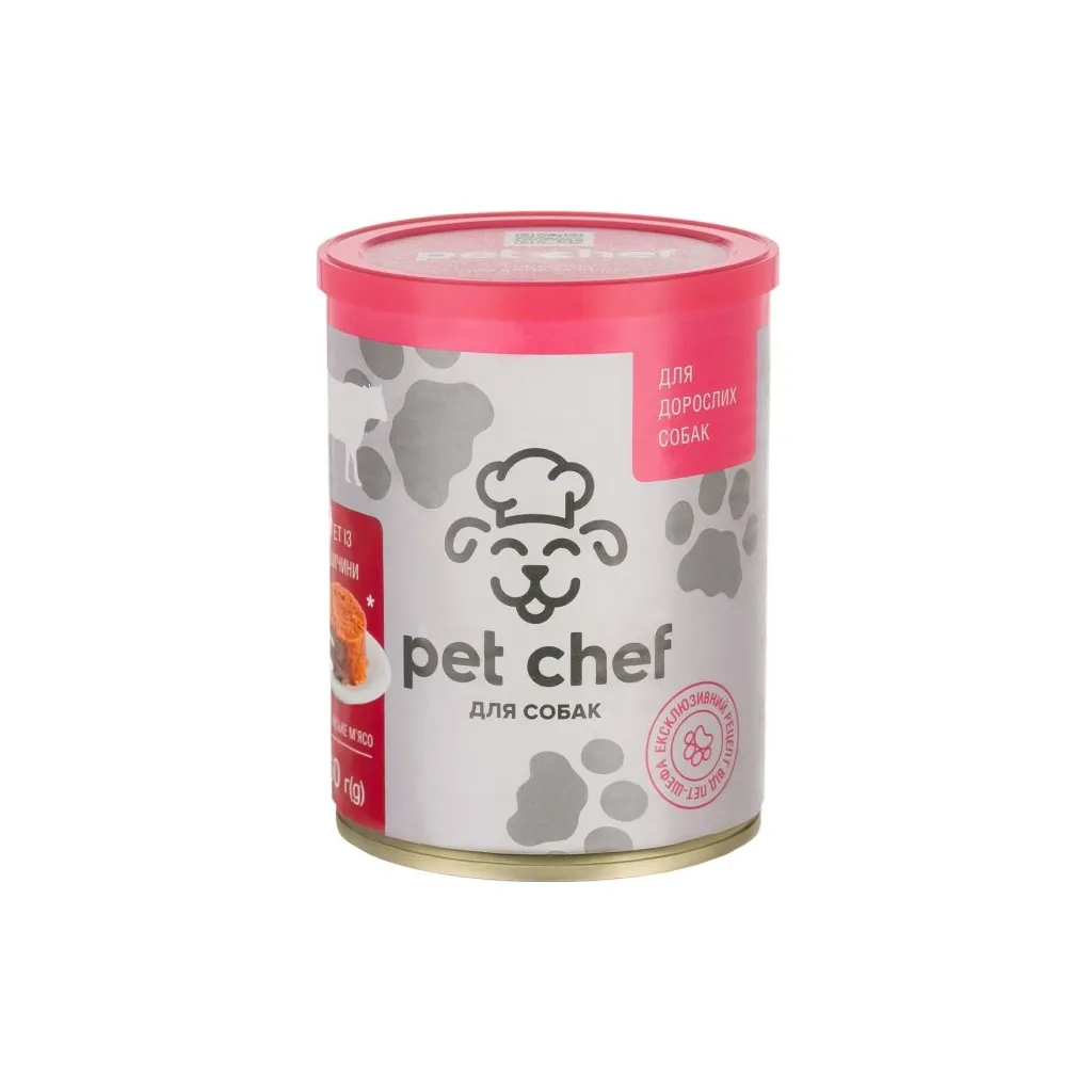 Консерва для собак Pet Chef паштет з яловичиною 360 г (4820255190259)