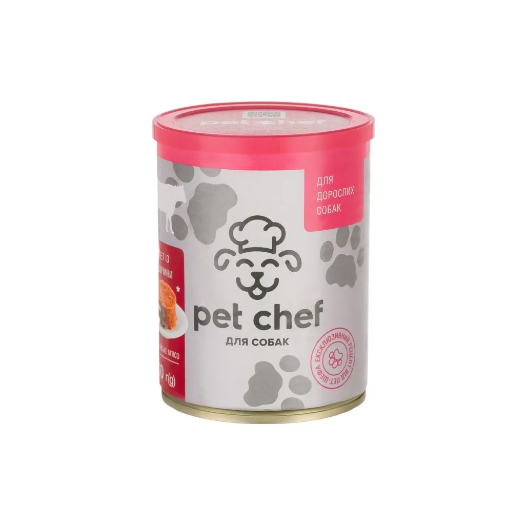 Консерва для собак Pet Chef паштет з яловичиною 800 г (4820255190457)