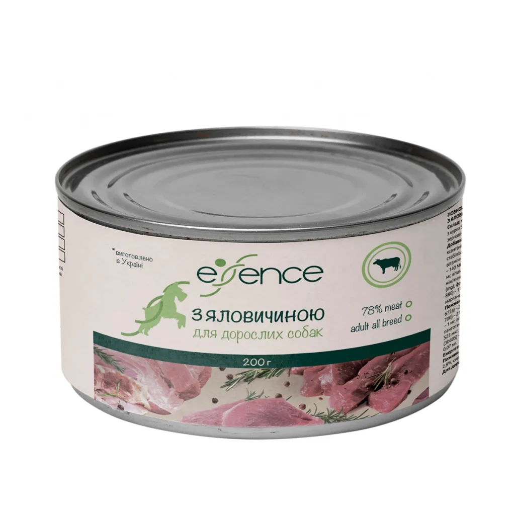 Консерва для собак Essence з яловичиною 200 г (4820261920307)