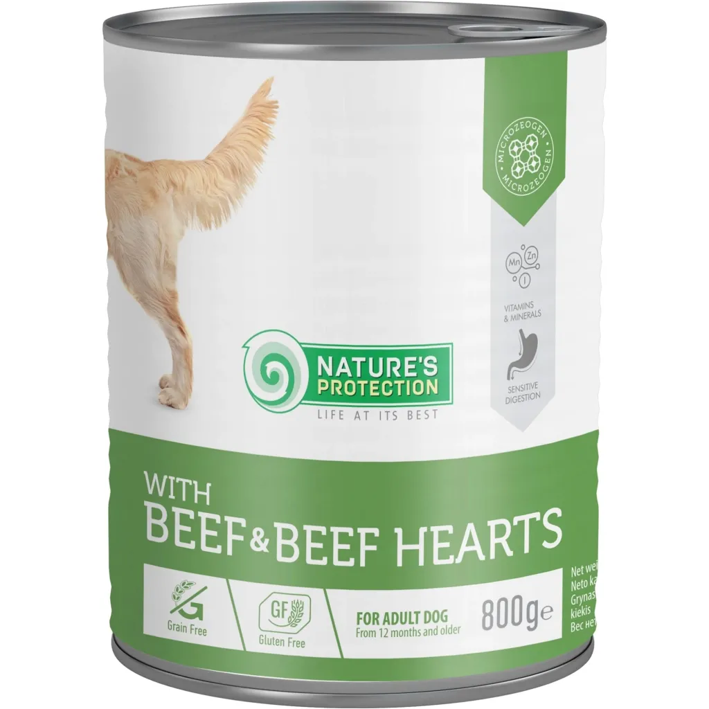 Консерва для собак Nature's Protection with Beef&Beef Hearts 800 г (KIK45603)