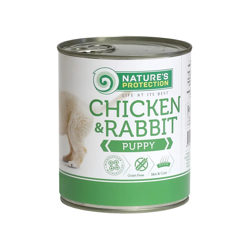 Консерва для собак Nature's Protection Puppy Chicken&Rabbit 800 г (KIK45091)