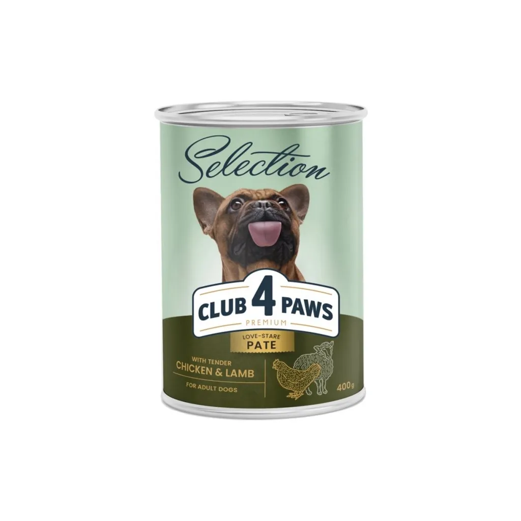 Консерва для собак Club 4 Paws Selection Паштет з куркою та ягням 400 г (4820215368681)