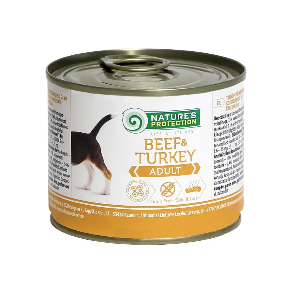 Консерва для собак Nature's Protection Adult Beef&Turkey 200 г (KIK24523)