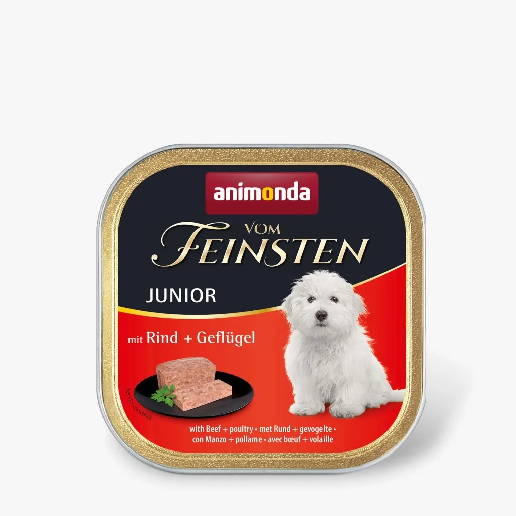 Консерва для собак Animonda Vom Feinsten Junior with Beef + Poultry 150 г (4017721826204)
