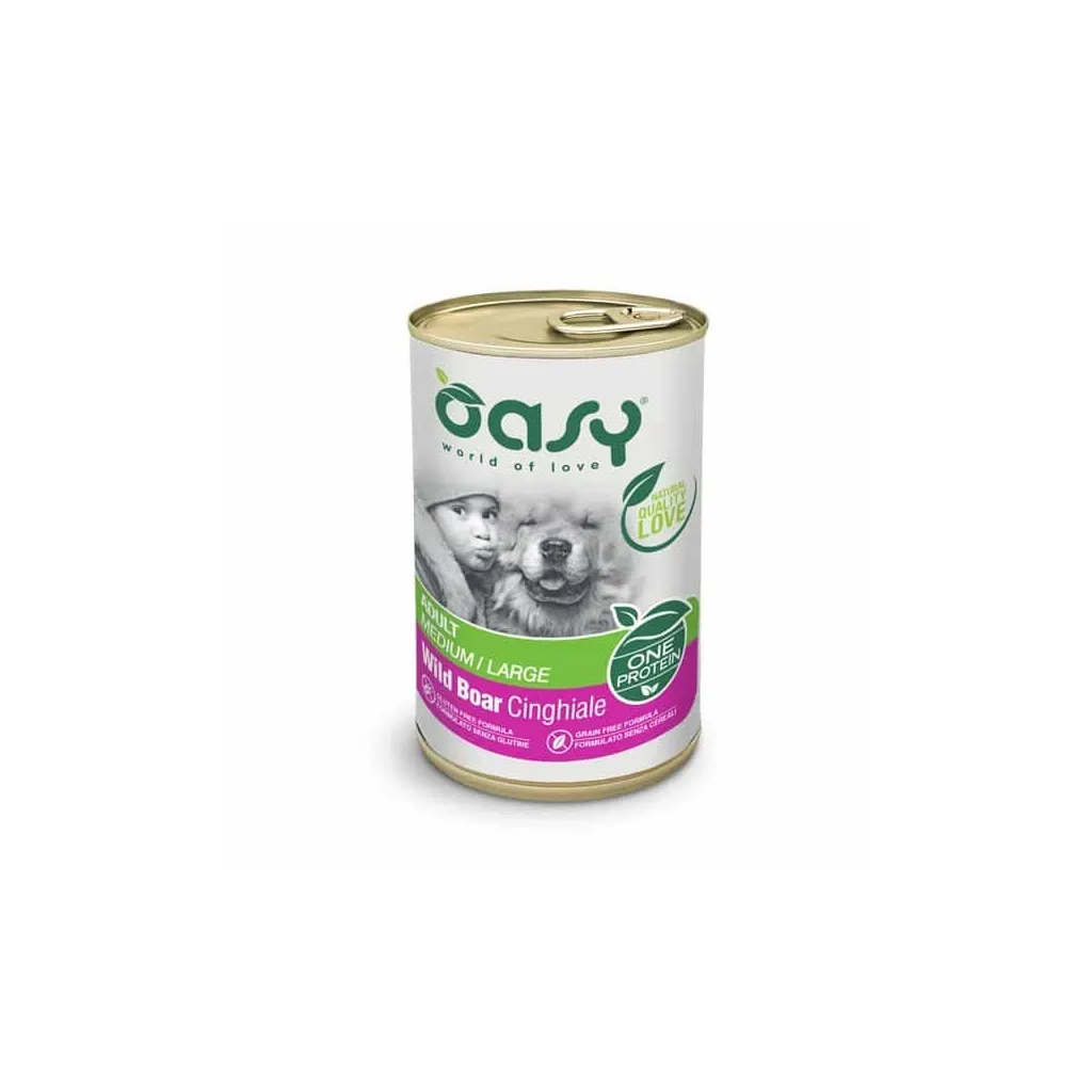 Консерва для собак OASY One Animal Protein ADULT Medium/Large з диким кабаном 400 г (8053017346175)