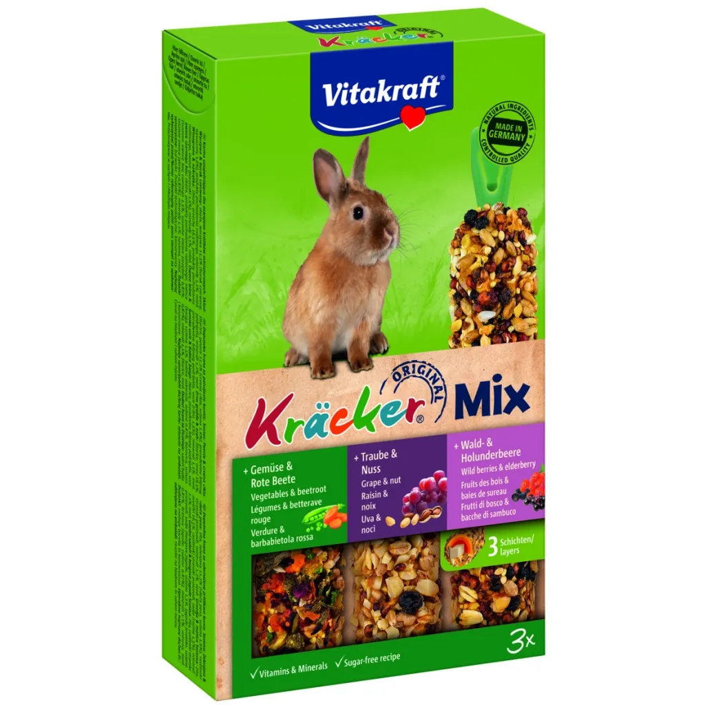 Лакомство для грызунов Vitakraft Kracker Trio-Mix кроликов 3 шт (4008239252272)