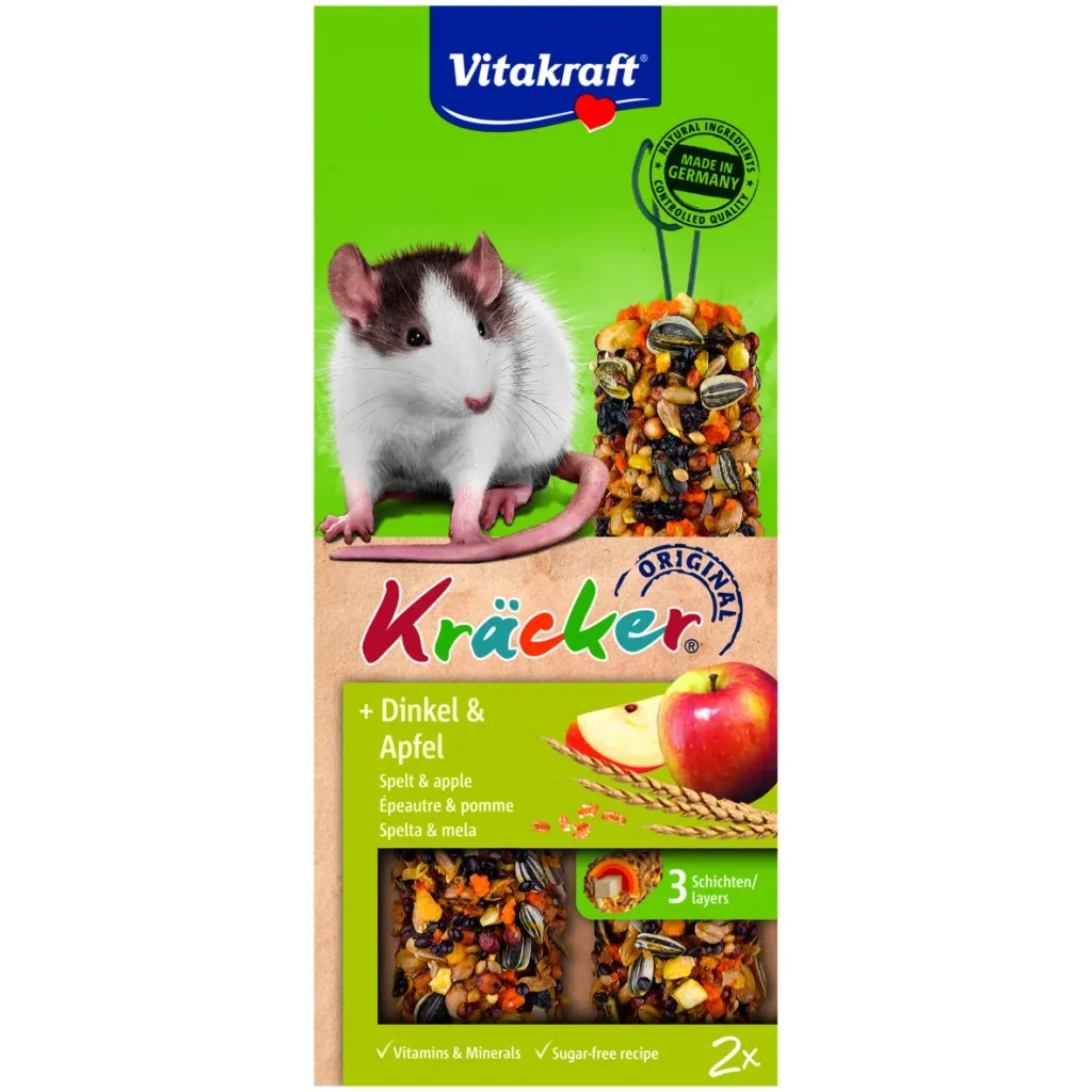 Лакомство для грызунов Vitakraft Kracker с зерном и фруктами крыс 2 шт (4008239251404)