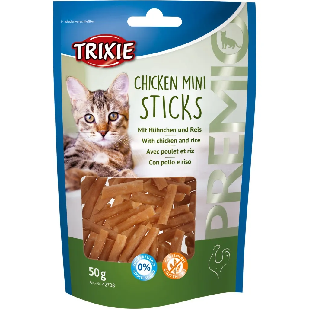 Лакомство для кошек Trixie Premio Mini Sticks курица/рис 50 г (4011905427089)