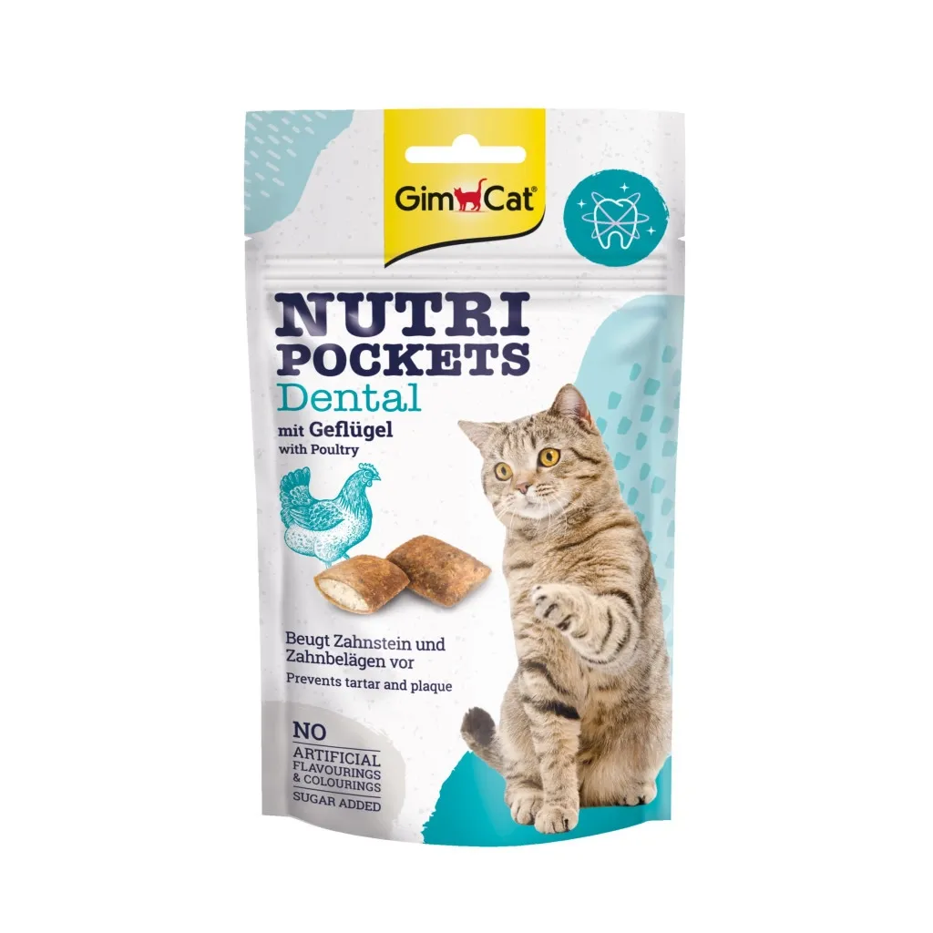 Ласощі для котів GimCat Nutri Pockets Dental росту зубів 60 г (4002064419244)