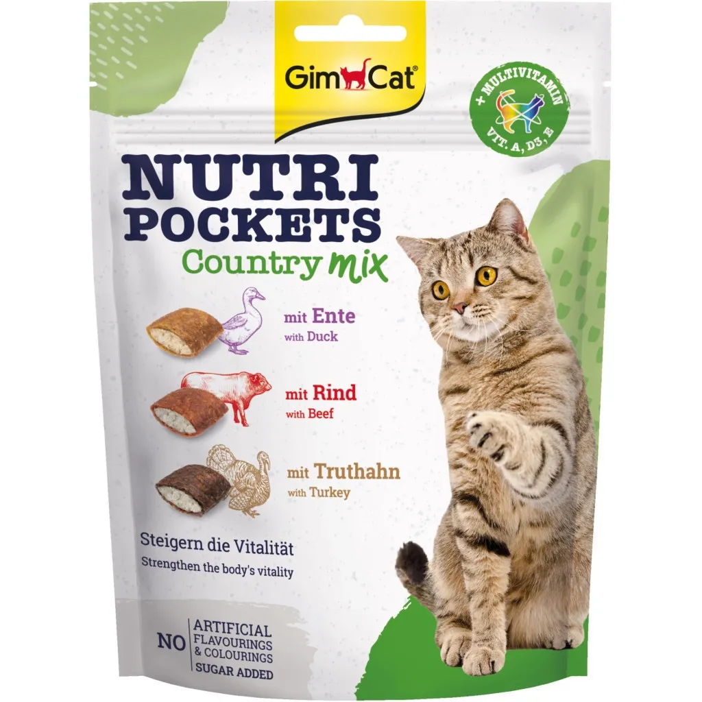 Лакомство для кошек GimCat Nutri Pockets Кантри микс 150 г (4002064419275)