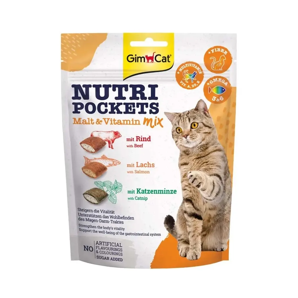 Лакомство для кошек GimCat Nutri Pockets Мультивитамин микс 150 г (4002064400693)