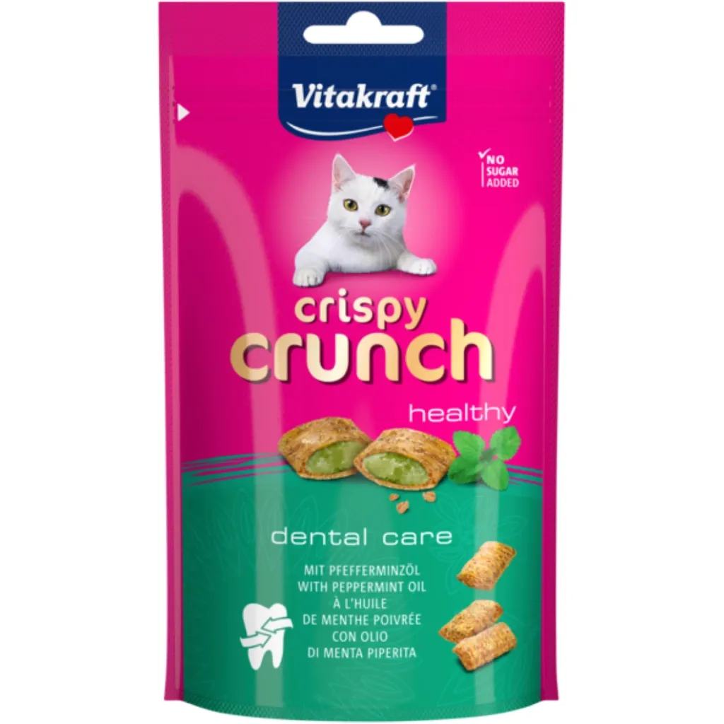 Ласощі для котів Vitakraft Crispy Crunch подушечки зубів з м'ятою 60 г (4008239288134)