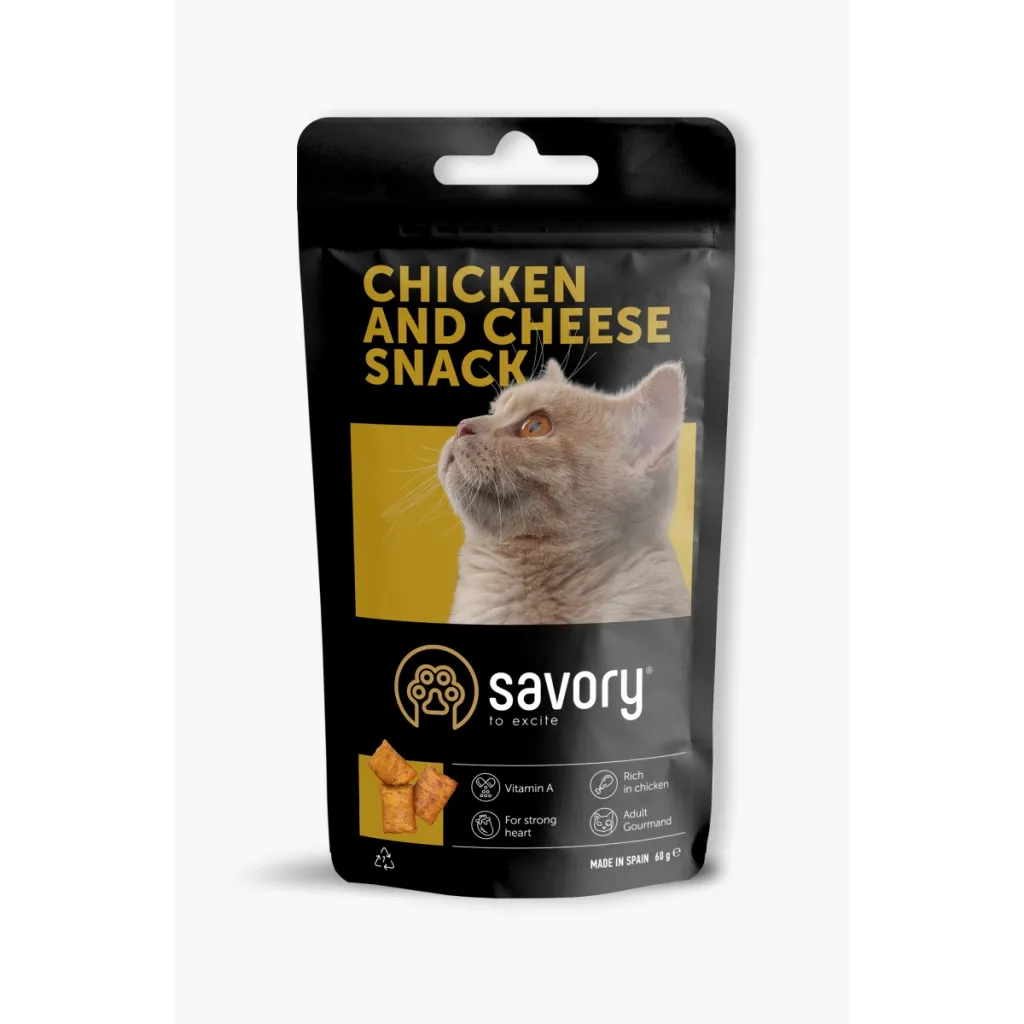 Лакомство для кошек Savory Snack Chicken and Cheese 60 г (подушечки с курицей и сыром) (4820232631461)