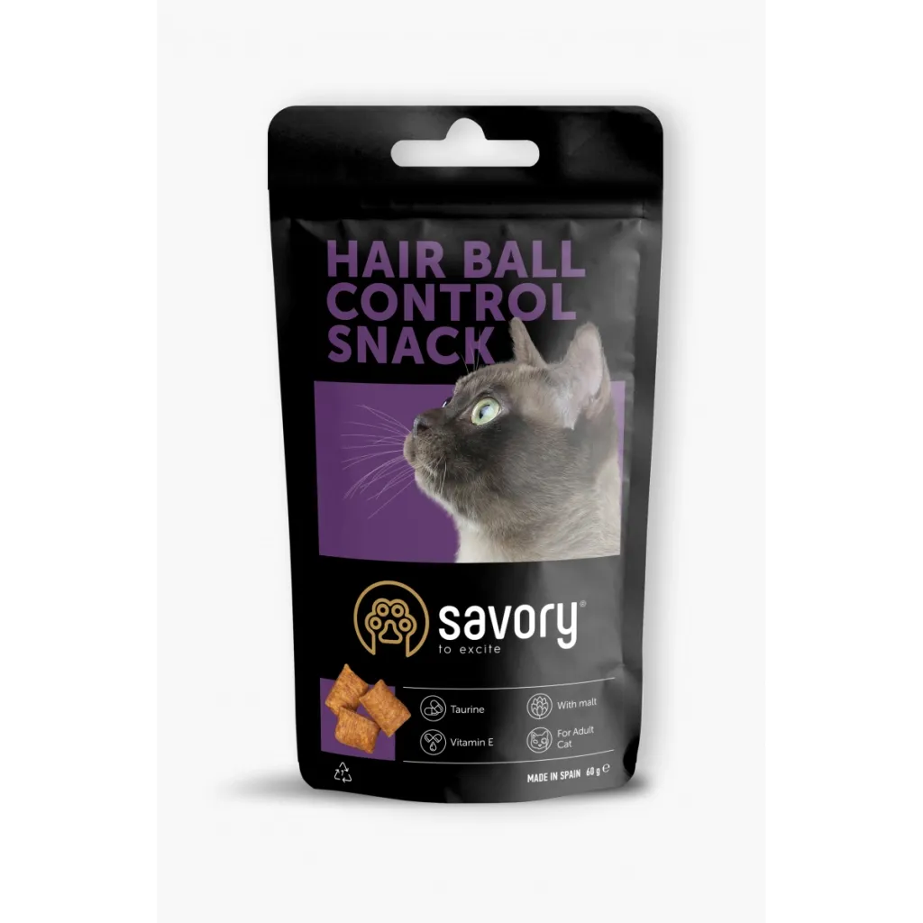 Лакомство для кошек Savory Snack Hair ball Contro 60 г (для контроля образования шерстяных комочков) (4820232631485)