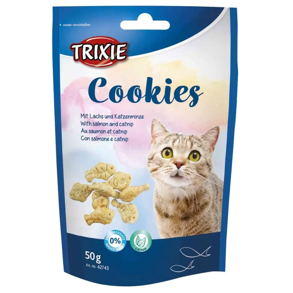 Лакомство для кошек Trixie Cookies с лососем и кошачьей мятой 50 г (4011905427430)