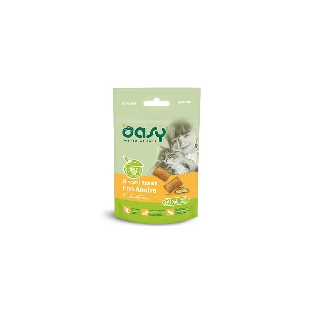 Ласощі для котів OASY TREATS з качкою 60 г (8053017346304)