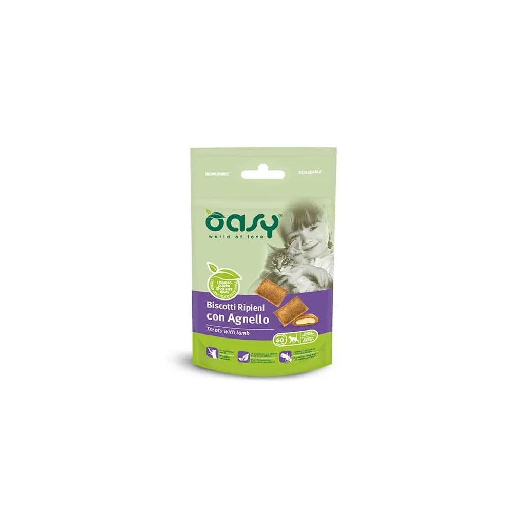 Лакомство для кошек OASY TREATS с ягненком 60 г (8053017346328)