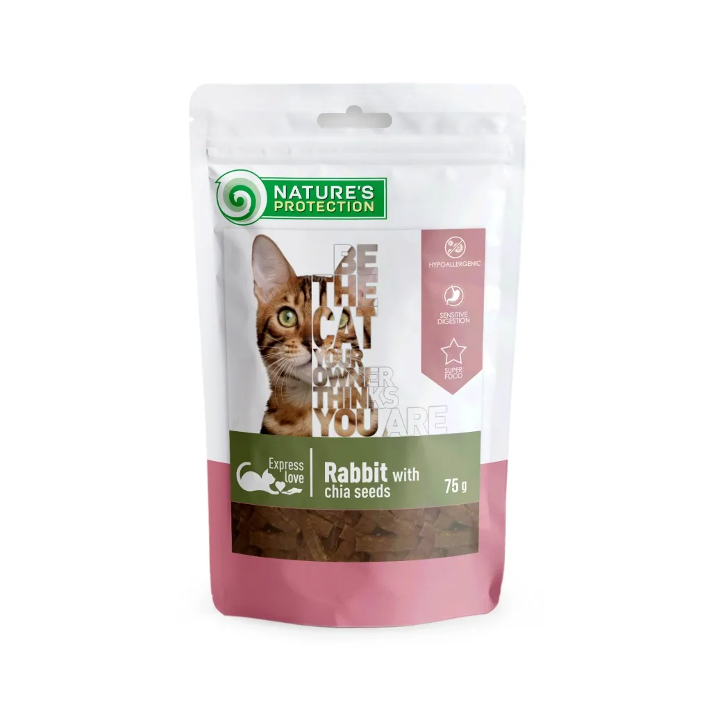Лакомство для кошек Nature's Protection with rabbit and chia seeds 75 г (SNK46115)