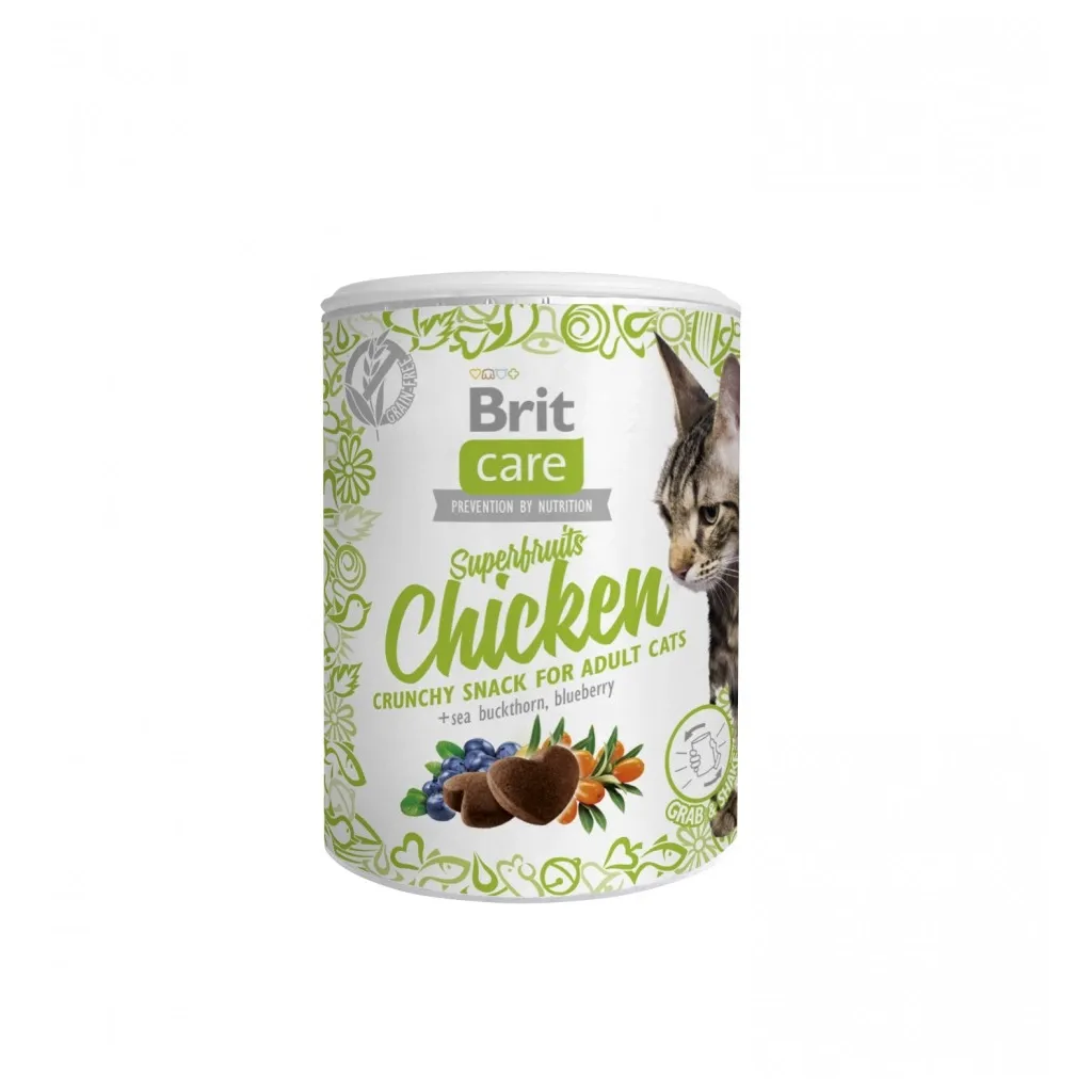 Ласощі для котів Brit Care Cat Snack Superfruits Chicken 100 г (8595602521432)