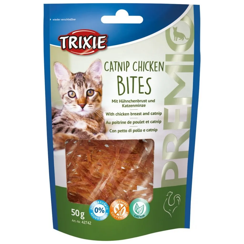 Ласощі для котів Trixie Premio Catnip Chicken Bites з курячим філе та котячою м'ятою 50 г (4011905427423)