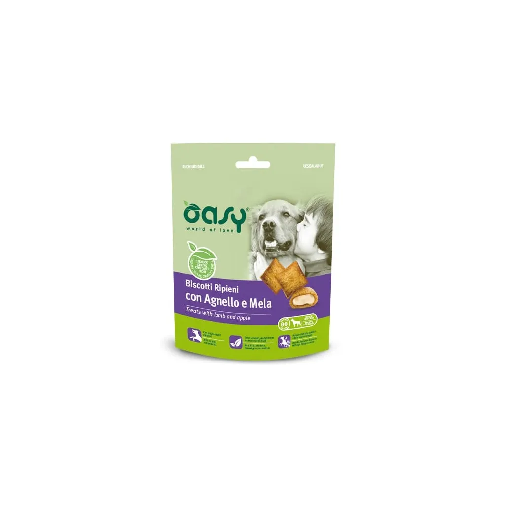 Лакомство для собак OASY TREATS Ягня и яблоко 80 г (8053017346205)