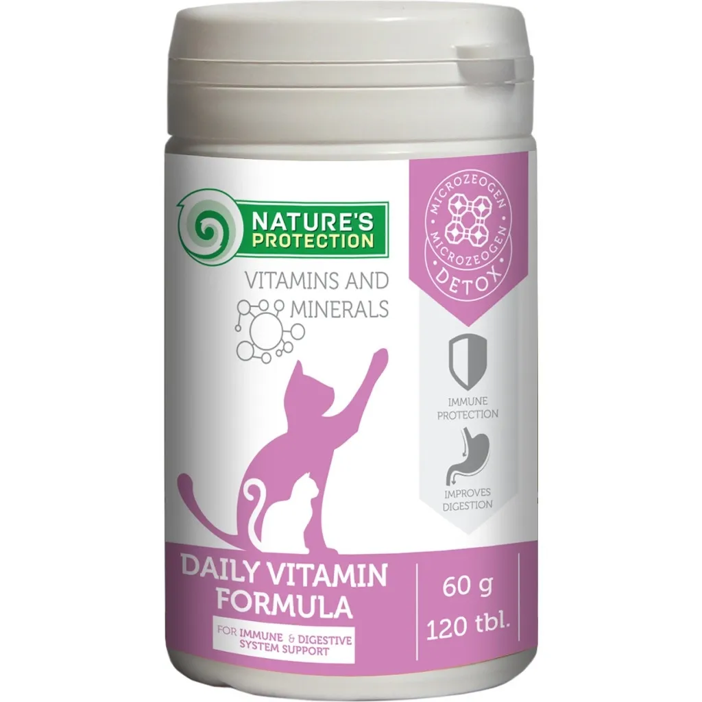 Пробиотическая добавка для животных Nature's Protection Daily Vitamins укрепляет иммунитет и улучшает пищеварение 60 г (CAN63299)